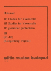 113の練習曲・Vol.3（フリードリヒ・ドッツァウアー）（チェロ）【113 Studies – Volume 3】