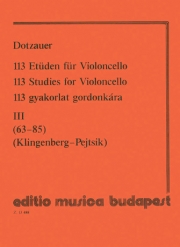 113の練習曲・Vol.3（フリードリヒ・ドッツァウアー）（チェロ）【113 Studies – Volume 3】