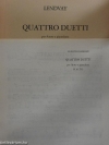 4つのデュエット（カミルロー・レンドヴァイ）（フルート+ピアノ）【Quattro Duetti】