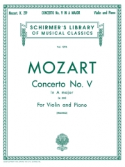 ヴァイオリン協奏曲・No.5・イ長調・K.219（モーツァルト）（ヴァイオリン+ピアノ）【Violin Concerto No.5 in A Major K.219】