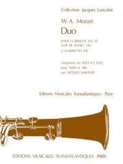 デュオ・K.423・No.1（モーツァルト）（クラリネット二重奏）【Duo K 423 N°1】