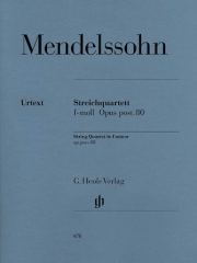 弦楽四重奏曲・ヘ短調・Op.80（フェリックス・メンデルスゾーン）（弦楽四重奏）【String Quartet F Minor Op. Posth. 80】