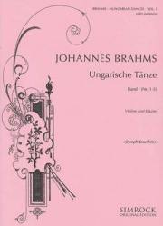 ハンガリー舞曲集・Vol.1・No.1-5（ヨハネス・ブラームス）（ヴァイオリン+ピアノ）【Hungarian Dances Vol. 1  No. 1-5】