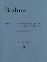 弦楽四重奏曲・Op.51・No.1・ハ短調＆No.2・イ短調（ヨハネス・ブラームス）（弦楽四重奏）【String Quartets, Op. 51 No. 1 in C Minor & No. 2 in A Mino】