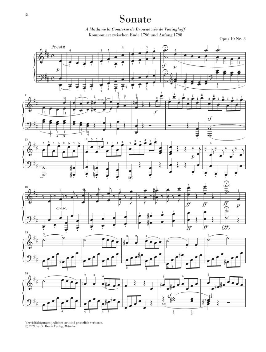 ピアノ・ソナタ第7番・ニ長調・Op.10/3（ベートーベン）（ピアノ
