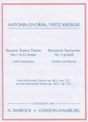 スラブ舞曲・No.1・ト短調（アントニン・ドヴォルザーク）（ヴァイオリン+ピアノ）【Slavonic Dance Theme  No. 1 in G Minor】