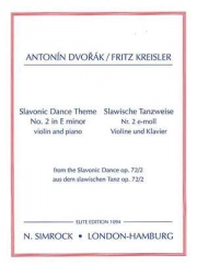 スラブ舞曲・No.2・ホ短調（アントニン・ドヴォルザーク）（ヴァイオリン+ピアノ）【Slavonic Dance Theme  No. 2 in E Minor】