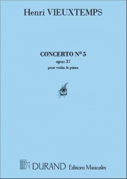 協奏曲第5番・イ短調・Op.37（アンリ・ヴュータン）（ヴァイオリン+ピアノ）【Concerto No.5, Op.37 in A minor】