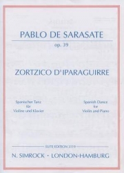 スペインの踊り・Op.39（パブロ・デ・サラサーテ）（ヴァイオリン+ピアノ）【Zortzico d'Iparraguirre Op39】