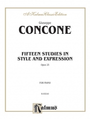 15の形式と表現の練習曲・Op.25（ジュゼッペ・コンコーネ）（ピアノ）【Fifteen Studies in Style and Expression, Opus 25】