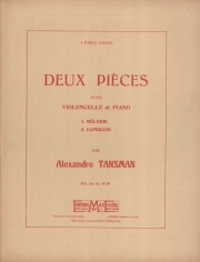 2つの小品（アレクサンドル・タンスマン）（チェロ+ピアノ）【2 Pièces】