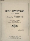 9つのインヴェンション・Op.13（アレクサンドル・チェレプニン）（ピアノ）【9 Inventions Op.13】