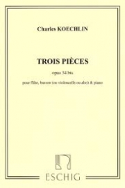 3つの小品・Op.34（シャルル・ケクラン）（木管二重奏+ピアノ）【3 Pièces Op.34 bis】