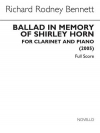 シャーリー・ホーンの思い出によるバラッド（リチャード・ロドニー・ベネット）（クラリネット+ピアノ）【Ballad in Memory of Shirley Horn】