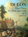 3つのデュオ・Op.6 （フリードリヒ・ルートヴィヒ・デュロン）(フルート+ヴィオラ)【Three Duos Op. 6】