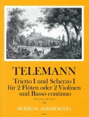 トリエット・No.1＆スケルツォ・No.1（テレマン）(フルート二重奏+ピアノ)【Trietto I (G-dur) und Scherzo I (A-dur) · TWV 42:G2 und TW】