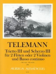 トリエット・No.3＆スケルツォ・No.3（テレマン）(フルート二重奏+ピアノ)【Trietto III (d-moll) und Scherzo III (D-dur) · TWV 42:d1 u】