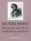 8つの無言歌集（フェリックス・メンデルスゾーン）（クラリネット+ピアノ）【8 Lieder ohne Worte】