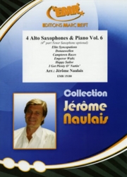アルトサックス四重奏曲集・Vol.6  (アルトサックス四重奏+ピアノ)【4 Alto Saxophones & Piano Vol. 6】