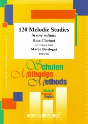 120の旋律研究 (マルコ・ボルドーニ)（バスクラリネット）【120 Melodic Studies in one volume】