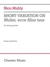 小変奏曲（ニコ・マーリー）（弦楽四重奏）【Short Variation On Mulier, Ecce Filius Tuus】