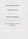 ミゼレーレ・パラフレーズ（マイケル・ナイマン）（ソプラノサックス+ピアノ）【Miserere Paraphrase】