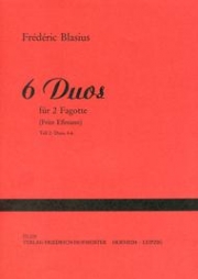 6つのデュオ・Vol.2（フレデリック・ブラジウス）（バスーン二重奏）【6 Duos, Teil 2: Duos 4-6】