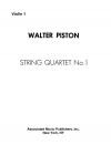 弦楽四重奏曲・No.1（ウォルター・ピストン）（弦楽四重奏）【String Quartet No. 1】