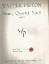 弦楽四重奏曲・No.5（ウォルター・ピストン）（弦楽四重奏）【String Quartet No. 5】