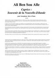「ニュージーランドのお土産」のカプリス（アリ・ベン・ソウ・アレ）（アルトサックス+ピアノ）【Caprice: Souvenir de la Nouvelle-Zélande】