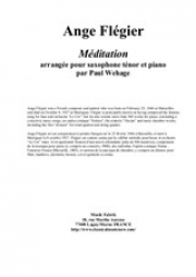 瞑想曲（アンジェ・フレジエ）（テナーサックス+ピアノ）【Méditation】