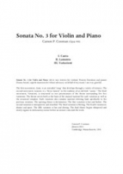 ソナタ・No.3（カーソン・クーマン）（ヴァイオリン+ピアノ）【Sonata No.3】