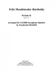 プレリュード・No.2・Op.37（フェリックス・メンデルスゾーン）（サックス五重奏）【Prelude 2, Op.37 No.2】
