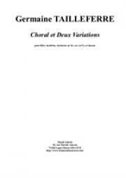 コラールと2つの変奏曲（ジェルメーヌ・タイユフェール）（木管五重奏）【Choral et Deux Variations】