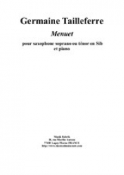 メヌエット（ジェルメーヌ・タイユフェール）（ソプラノサックス+ピアノ）【Menuet】