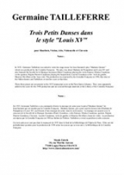 3つの小舞曲（ジェルメーヌ・タイユフェール）（ミックス四重奏+ピアノ）【Trois Petits Danses dans le style 'Louis XV'】