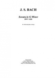 ソナタ・ト短調・BWV.1020（バッハ）（ヴァイオリン+ピアノ）【Sonata in G Minor BWV 1020】
