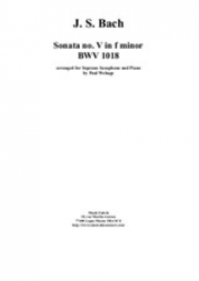 ソナタ・No.5・ヘ短調・BWV.1018（バッハ）（ソプラノサックス+ピアノ）【Sonata No.5 in F Minor BWV 1018】