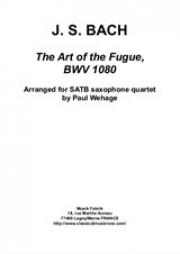フーガの技法・BWV 1080（バッハ）（サックス四重奏）【The Complete Art of the Fugue BWV 1080】