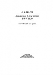 ヴィオラ・ダ・ガンバ・ソナタ・No.3・ト短調・BWV 1029（バッハ）（チェロ+ピアノ）【'Viola da Gamba' Sonata No.3 in G Minor BWV 1029】