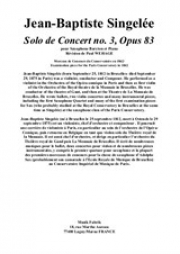 演奏会用ソロ・No.3・Op.83（ジャン＝バティスト・サンジュレー）（バリトンサックス+ピアノ）【Solo de Concert (No.3) Op.83】
