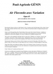 Air Florentin avec Variation（ポール・アグリコール・ジュナン）（アルトサックス+ピアノ）