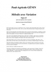 Mélodie avec variation Op.63（ポール・アグリコール・ジュナン）（アルトサックス+ピアノ）