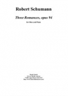3つのロマンス・Op.94（ロベルト・シューマン）（オーボエ+ピアノ）【Three Romances Op.94】