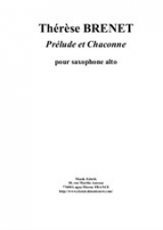 前奏曲とシャコンヌ（テレーズ・ブルネ）（アルトサックス）【Prélude et Chaconne】