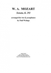 ソナタ・変ロ長調・K.292（モーツァルト）（アルトサックス二重奏）【Sonata in Bb K.292】
