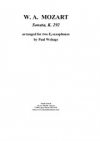 ソナタ・変ロ長調・K.292（モーツァルト）（アルトサックス二重奏）【Sonata in Bb K.292】