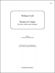 ソナタ・ホ長調（ウィリアム・クロフト）（ヴァイオリン四重奏+ピアノ）【Sonata in E Major】