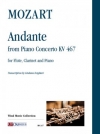 アンダンテ「ピアノ協奏曲・KV.467」より（モーツァルト）（木管二重奏+ピアノ）【Andante dal Concerto per Pianoforte KV 467】