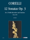 12のソナタ・Op.3（アルカンジェロ・コレッリ）（フルート二重奏+ピアノ）【12 Sonate Op. 3】